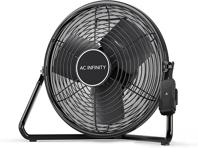AC Infinity CLOUDLIFT S12, Industrial Wall Fan 12” with Wireless 10-Speed Controller, EC-Motor High-Velocity Shop Fan Floor Stand or Wall Mount, for Hydroponics, Greenhouses, Workshop Circulation by ACInfinity