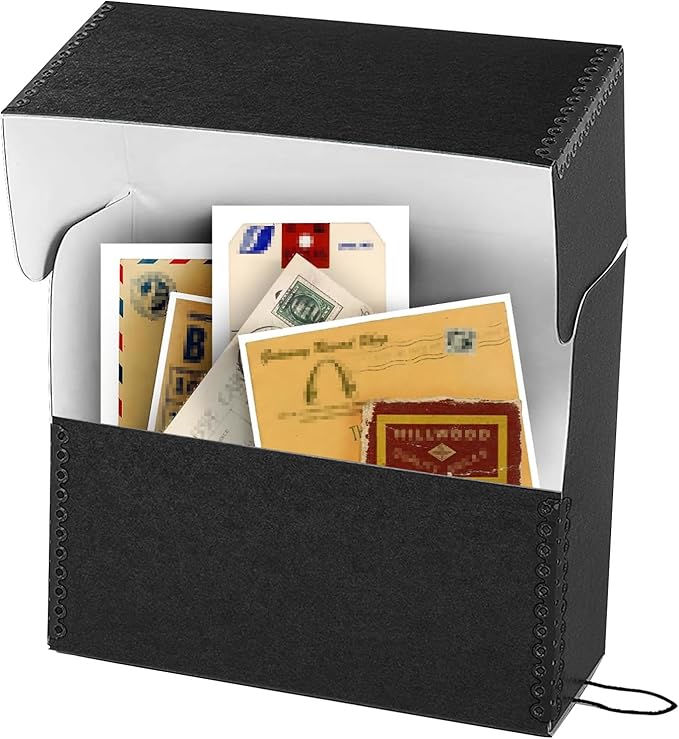 Lineco Archival Document Storage Box with Metal Edge, Acid-Free Gray Boxboard, Organize and Store Files, Prints, Photos, Jumbo-Sized Case 15.5" x 12.5" x 5" Wide - Image 5