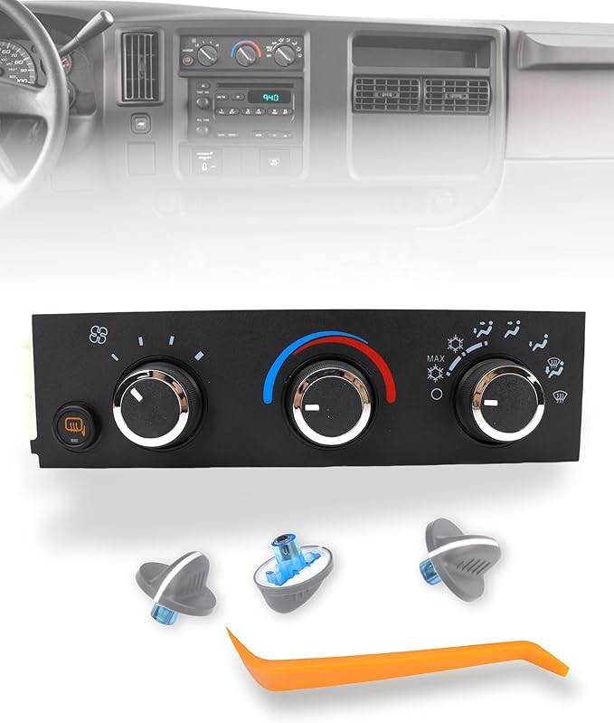 Flecto Manual Climate Control Module AC Heater Panel Compatible with Chevrolet Express & GMC Savana Van 2001-2021 Replaces OEM 15773679, 84793088, 599-294 by Flecto
