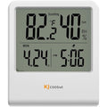 Indoor Thermometer, Room Thermometer and Hygrometer with Clock, Temperature and Humidity Meter with Clock, Double Comfort Indicator, Time, Date(White) by KJCOOSWI