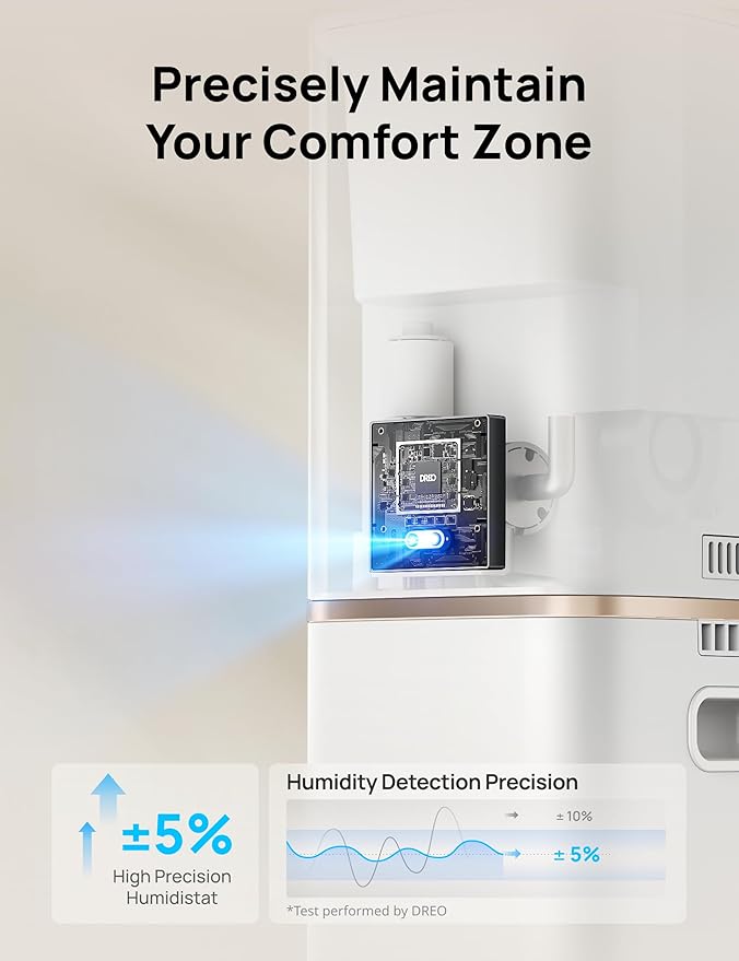 DREO HM735S 11L Smart Humidifier Large Room 700 ft², 100H Cool Mist Air Humidifiers for Bedroom, Top-Fill, Clean Tank Technology, 26dB, Auto Mode, Aroma Box, RGB, Remote & APP Control, Baby, White - Image 5