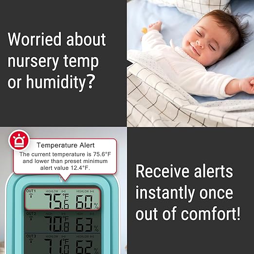 ThermoPro 500FT Indoor Outdoor Thermometer Wireless with 3 Remote Sensors, Temperature and Humidity Gauge Monitor Room Thermometer Inside Outside, Batteries Included - Image 5