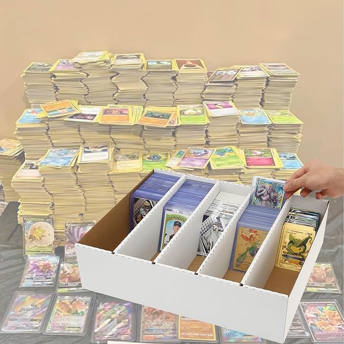 Trading Card Storage Box 3900-8000 Count Collector Cards Box White Sports Card Storage Boxes Card Sorting Tray Cases Cards Collection Trading Cards Box for Soccer Basketball Cards(2 Set) ﻿ - Image 7