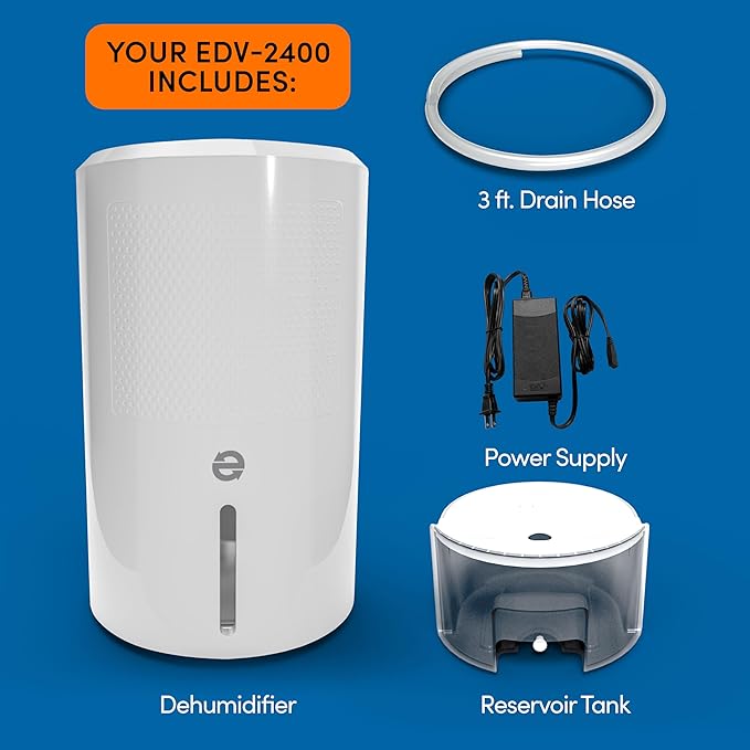 Eva-Dry EDV-2400 Compact and Powerful Dehumidifier | Eliminate Moisture | Energy Efficient | Quiet | Portable | Includes 3-Foot Drain Hose | Ideal for Home, Office, and RV - Image 3
