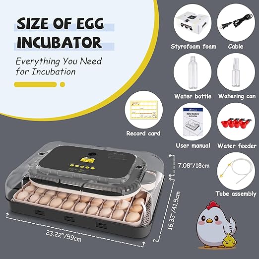 Sailnovo Incubators for Hatching Eggs 70 Egg Incubator with Automatic Egg Turning and Auto Humidification, Temperature Control, Incubator for Chicken Duck Quail Eggs, Perfect for Lab School Farm Use - Image 9