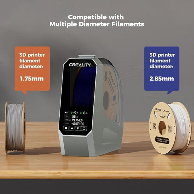 Creality Space PI Filament Dryer Box, 3D Printing Filament Storage with Built-in Fan, 3.7” Touch Screen, 360℃ PTC Heating, Upgrade Dehydrator Storage Box for 1.75/2.85mm PLA/PETG/ABS/Nylon - Image 6