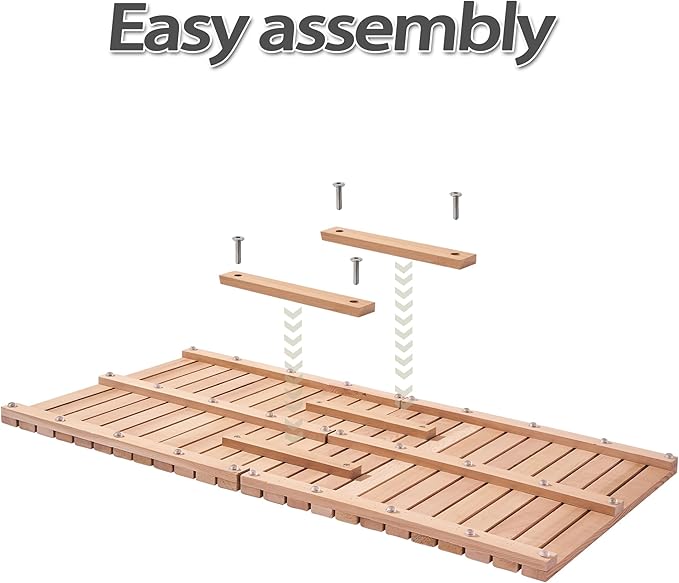 bingaai Cedar Wood Bath Mat 48 × 23.6 in, Wooden Bath Mats, Cedar Wood Shower Mat, Shower Stall Mat Non-Slip for Bathroom Bathtub Spa Sauna Garden Home, Wooden Floor Mat Large for Indoor and Outdoor - Image 4