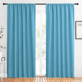 NICETOWN 2 Panels Blackout Curtains, Rod Pocket Thermal Insulated Drapes 84 inches Long, Easy-Care Modern Home Decoration Sunshades for Guest Room, Living Room, Office, 62 x 84 Inch, Teal Blue by NICETOWN