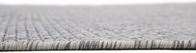 Unique Loom Collection Casual Transitional Solid Heathered Indoor/Outdoor Flatweave Area Rug (5' 3" x 8' Rectangle, Light Gray/Ivory) - Image 9