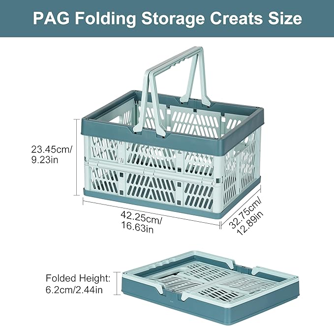 Heavy Duty Plastic Milk Crates for Storage, 2-Pack Stackable Storage Bins for Organizing, Collapsible Shopping Basket with Handle for Groceries, Suitable for Home Office School Store, Blue - Image 7