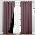 NICETOWN 100% Blackout Window Curtain Panels, Cold and Full Light Blocking Drapes with Black Liner for Nursery, 84 inches Drop Thermal Insulated Draperies (Dry Rose, 2 PCs, 62 inches Wide Each Panel) by NICETOWN