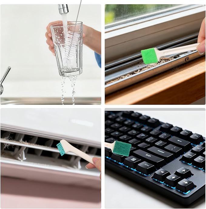 13pcs Humidifier Cleaning Brush Set, Mini Detail Cleaning Brushes Small Cleaner Kit Tool for Household Humidifiers Keyboards Tiles Bottles & Tight Spaces - Image 5