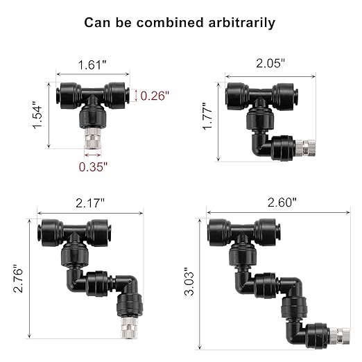 CozyCabin 360° Adjustable Mist Cooling System Nozzles Water Sprayers Connectors, Stainless Steel Misting Nozzles for Pets Reptiles Ecological Garden Patio Greenhouse, 5 Packs - Image 6