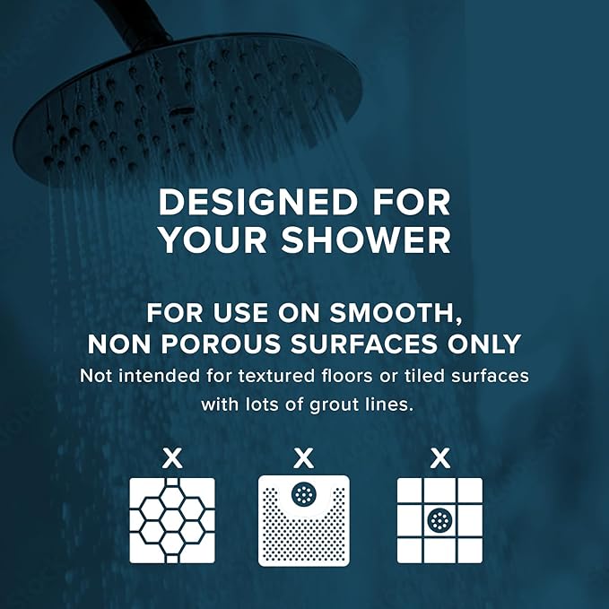 SlipX Solutions Square Natural Rubber Shower Stall Mat, 21” x 21”, Non Slip Safety, Built-in Product Protection, 140 Power Grip Suction Cups, Center Drain Hole, White - Image 7