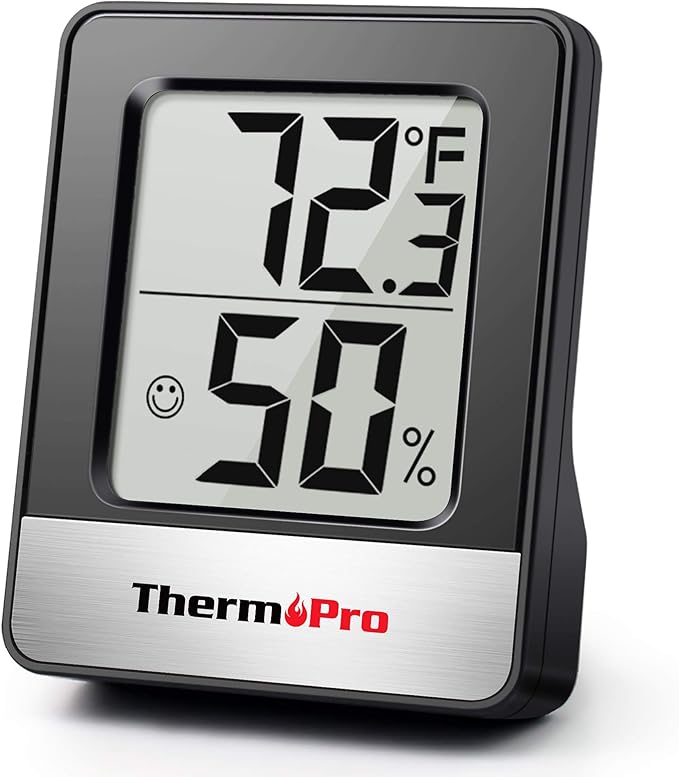 ThermoPro TP49 Digital Hygrometer Indoor Thermometer Humidity Meter Room Thermometer with Temperature and Humidity Monitor Mini Hygrometer Thermometer by ThermoPro