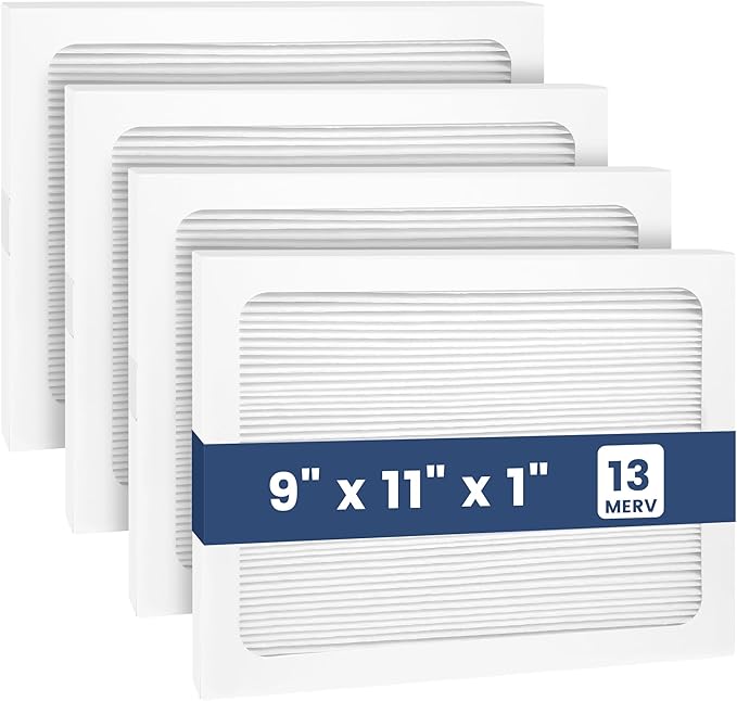 4 Pack 9 x 11 x 1 MERV 13 Replacement Filter Compatible with Santa Fe Compact70, Ultra70, Element, Compact2, UA 65H Dehumidifier Models by UNBOSOM