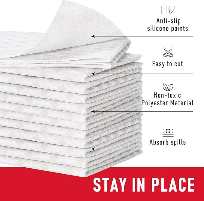 Cooyes 12 Pack Large Refrigerator Liners 17.7" x 36", Absorbent Strong Grip Fridge Liners Washable, Fridge Shelf Liner for Kitchen Cabinets, Non-Adhesive Refrigerator Bin Liners and Mats - Image 7