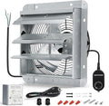 12 Inch Shutter Exhaust Fan, Wall Mount Attic Fan with Thermostat and Speed Controller for Greenhouses, Sheds, Garages, Chicken Coops, Barns Ventilation, 970 CFM by Hipoilk