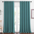 NICETOWN Patio Blackout Curtain Panels - Extra Wide Sliding Door Thermal Insulated Drape, Privacy Room Divider Curtain for Bedroom Office (Sea Teal, 66 x 118 Inch Long) by NICETOWN