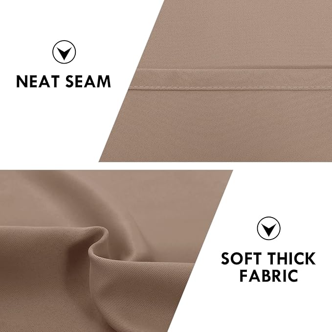 DWCN Blackout Curtains Room Darkening Thermal Insulated Bedroom Curtains Window Curtain Panels, 38 x 84 inches Long, Set of 2 Khaki Rod Pocket Drapes - Image 6