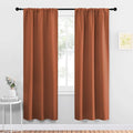 NICETOWN Blackout Curtains and Drapes - Thermal Insulated Solid Rod Pocket Blackout Draperies/Panels (Burnt Orange, 1 Pair, 34 by 72 inches) by NICETOWN