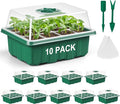 10 Pack Seed Starter Tray Seed Starter Kit (120 Cells Total Tray) with Adjustable Humidity Dome, Plant Germination Trays, Seed Starting Trays Mini Greenhouse Germination Kit for Seeds Growing Starting by Unknown