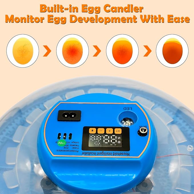 26-Egg Incubator with Automatic Egg Turning and Humidity Control | with 360° Viewing Window | Suitable for Hatching Eggs of Poultry &Reptiles Such as Chickens,Ducks,Geese,Quails,Parrots,etc - Image 6