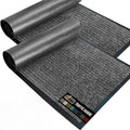 GORILLA GRIP Waterproof Traffic Guard Door Mat, 2 Pack Heavy Duty Entryway Mats, Strong Backing Commercial Rugs for Office Hallway, Garage Floor and Home, Low Profile Carpet, 29x17, Light Grey by GorillaGrip