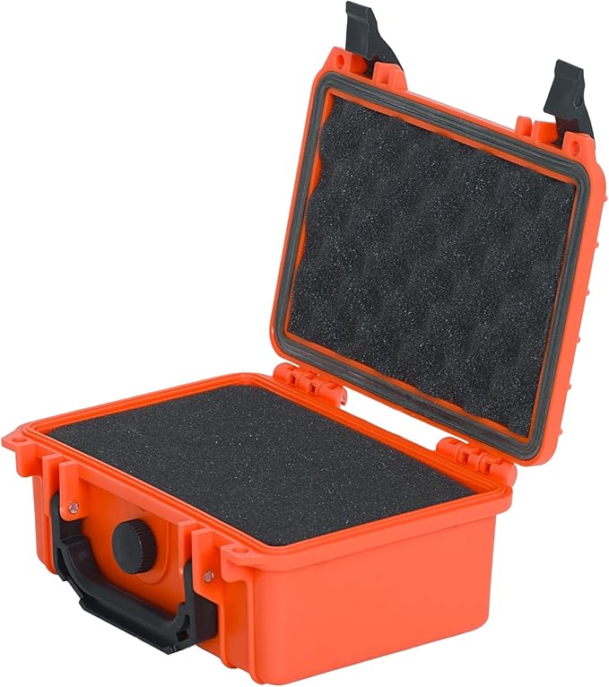 MEIJIA Portable All Weather IP67 Waterproof Protective Case, Hard Case,Camera Case With Customizable Foam,Fit Use of Drones, Cameras,Equipments, 8.12”x6.56”x 3.56” (Orange) - Image 8