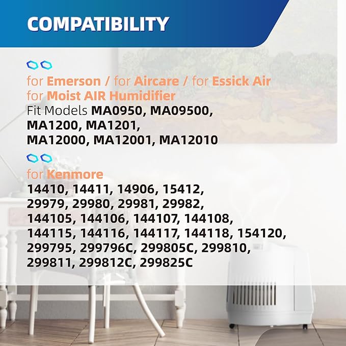 MAF1 Wick humidifier filter Replacement for Essick Air MAF-1 MA0950 Aircare MA1201 MA1200 MA09500 MA12000 MA12001 MA12010 Fits Kenmore 14906 14410 15412 299981 Cool Mist Humidifier Filters - 2 Pack - Image 2