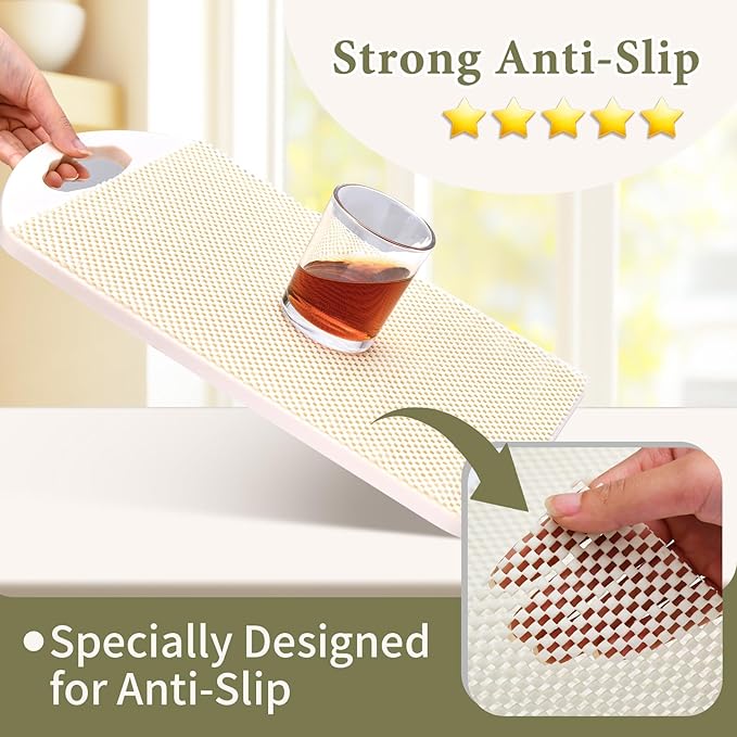 Shelf Drawer Liners for Kitchen Cabinets Non Adhesive Drawer Liner Thickened Refrigerator Liner White Quatrefoil Strong Non-Slip Paper for Tool Box, 17 x 236 Inches - Image 4