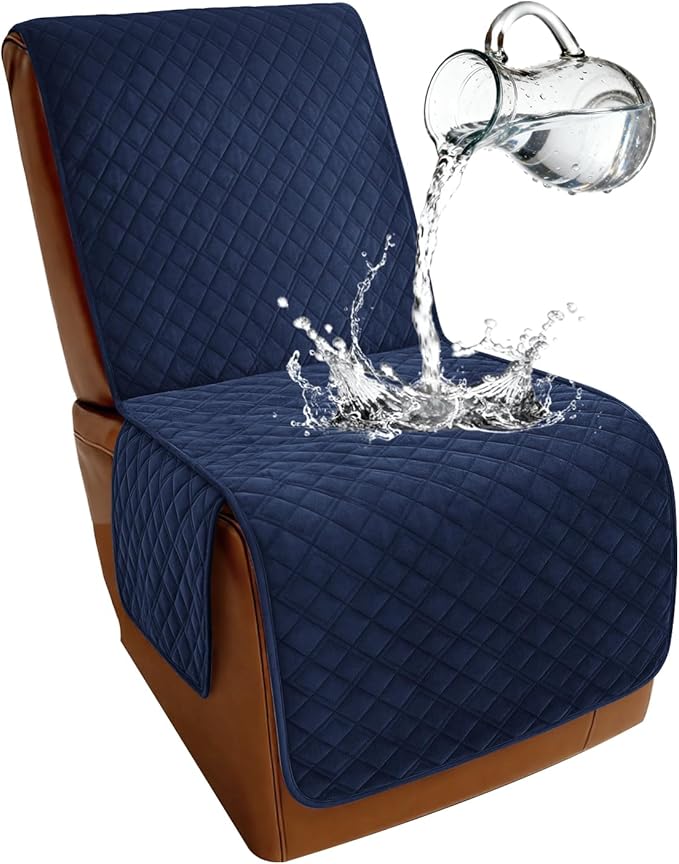 Arfntevss Waterproof Recliner Sectional Couch Covers for Reclining Sectional L Shape Sofa Cover Non Slip Washable Recliner L Shaped Slipcover Additional Seat Protector (1 Seat Cover, Midnight Blue) by Arfntevss