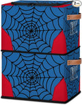 Storage Bin, Collapsible Fabric Storage Boxes with Lids for Organizing, Blue Spider Web Stackable Closet Organizers and Storage Cube Basket for Home, Office, Bedroom (2 PACK) by LLCXCSI
