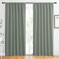 NICETOWN 2 Panels Blackout Curtains, Rod Pocket Thermal Insulated Drapes 84 inches Long, Easy-Care Modern Home Decoration Sunshades for Guest Room, Living Room, Office, 62 x 84 Inch, Greyish Green by NICETOWN