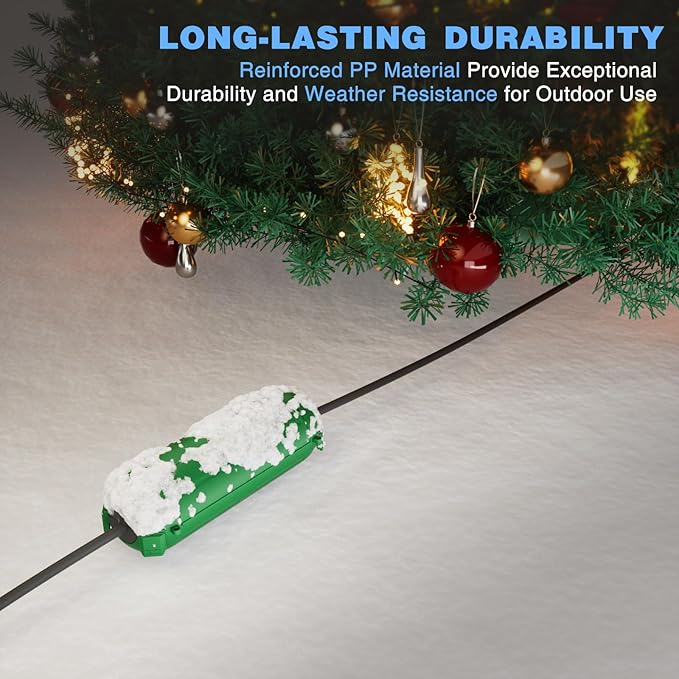 Flemoon [6 Pack] Outdoor Extension Cord Safety Cover with Waterproof Seal, Weatherproof Electrical Connection Box to Protect Outdoor Outlet, Plug, Socket, Christmas Holiday Decoration Light, Green - Image 7