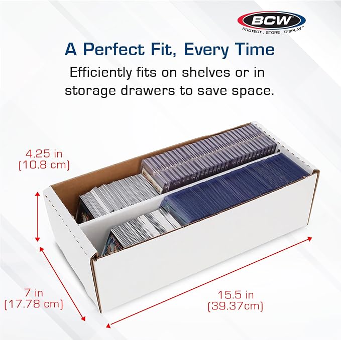 BCW Shoe Storage Card Box - 3 ct | Cardboard Box for Trading & Collectible Cards | Holds 1600 Standard Cards or 300 3x4 Toploaders | Gaming Card Organizer Box | Assembly Required - Image 3