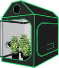 5x5 Growing Tent, 60"x60"x72" Roof Cube Grow Tent Plant Grow Tent, Indoor Growing Tent with Observation Windows, Lightproof Roof Cube Tent with Floor Tray, Mylar Hydroponic Tent by GreenHut