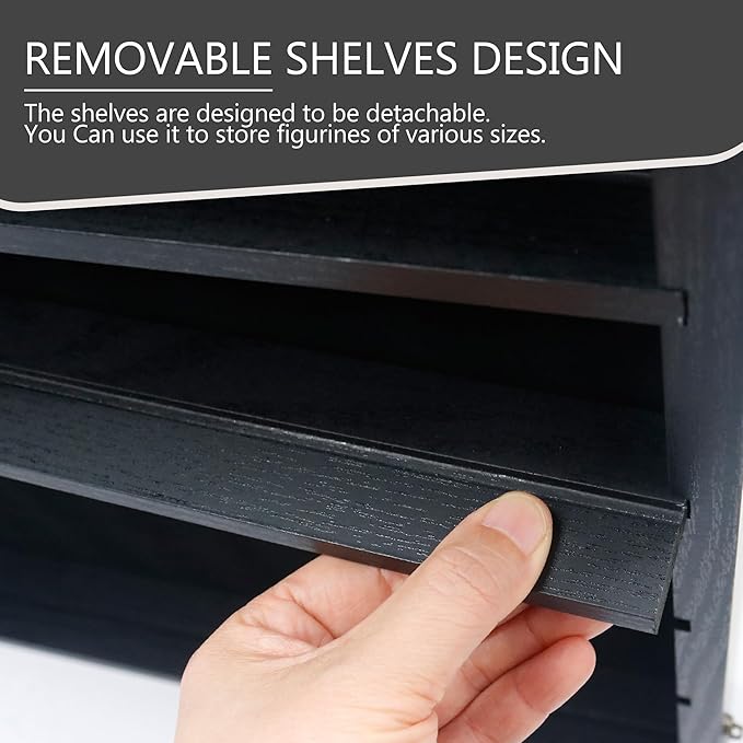 18*24 Large Black Shadow Box Frame with Removable Shelves,Shadow Boxes Display Cases for Small collectables，Deep Memory Box Display Case Trinket Shelf for Collection，Coins，Miniatures Figures - Image 4