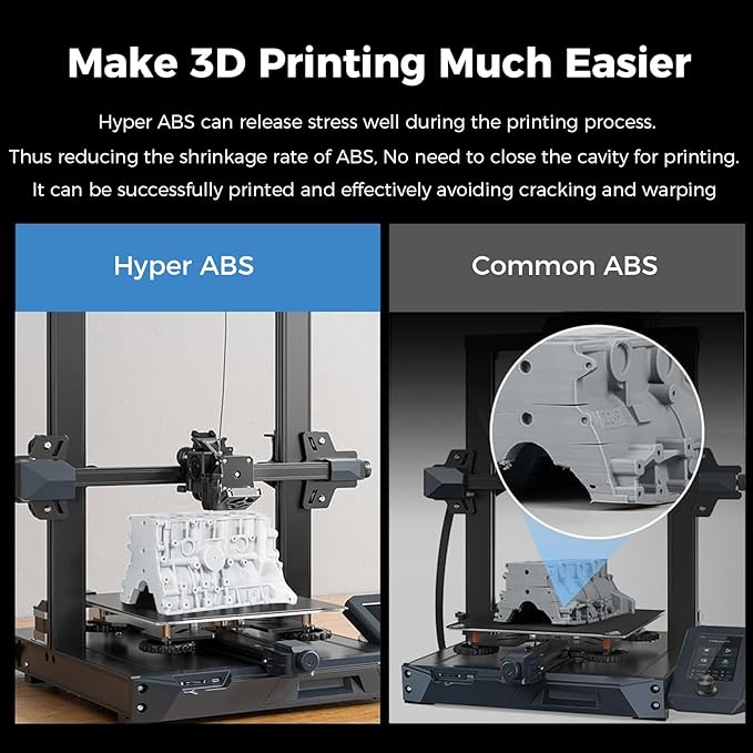 Creality Hyper ABS Filament, Official 3D Printer Filament ABS 1.75mm for High-Speed Printing Convenient Open Printing Material, 1kg(2.2lbs) Spool Fit Most 3D Printer (Orange) - Image 5