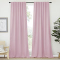NICETOWN Bedroom Blackout Curtain Panels - (Baby Pink Color) 52 x 120 inch, 2 PCs, Insulating Energy Saving Solid Rod Pocket Blackout Drapes for Hall, Villa by NICETOWN