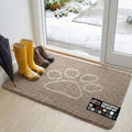 GORILLA GRIP SOAKSTOPPER Dog Door Mat, 48x30 Machine Washable Rug Absorbent Doormat Captures Moisture Mud Dirt, Quick Dry Soft Chenille Entryway Rugs Indoor Entrance Mats for Dog Paws, Beige Ivory by GorillaGrip