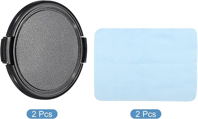 PATIKIL Camera Lens Cap, 2 Pack Sides Pinch Front Lens Cover with Microfiber Cleaning Cloth for 62mm Thread Universal DSLR Lenses for Nikon, for Fujifilm, for Pentax, for Leica - Image 3