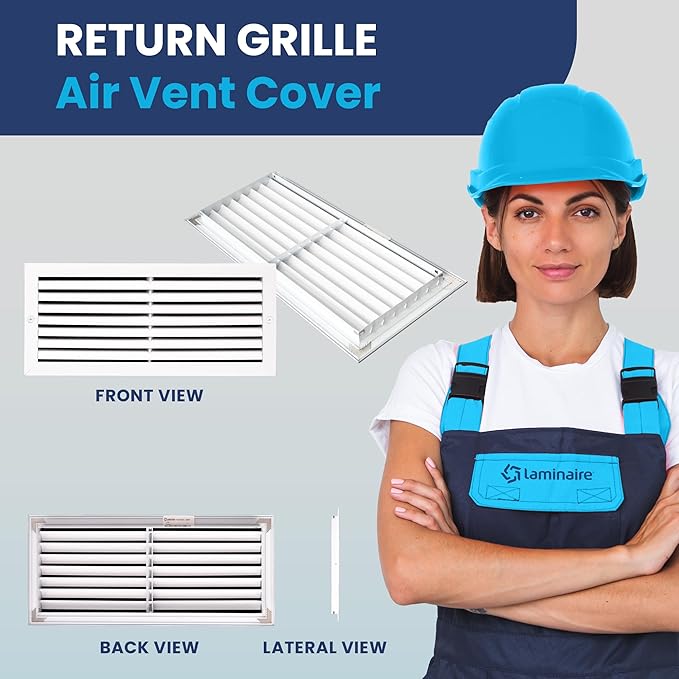 20x8 Inch (Duct Opening) Air Return Vent Cover Decorative – Premium Aluminum AC Vent Cover for Ceiling & Wall, Rustproof Grille, Ideal for Home HVAC Grille, Durable & Easy to Install by ACLAMINAIRE - Image 2