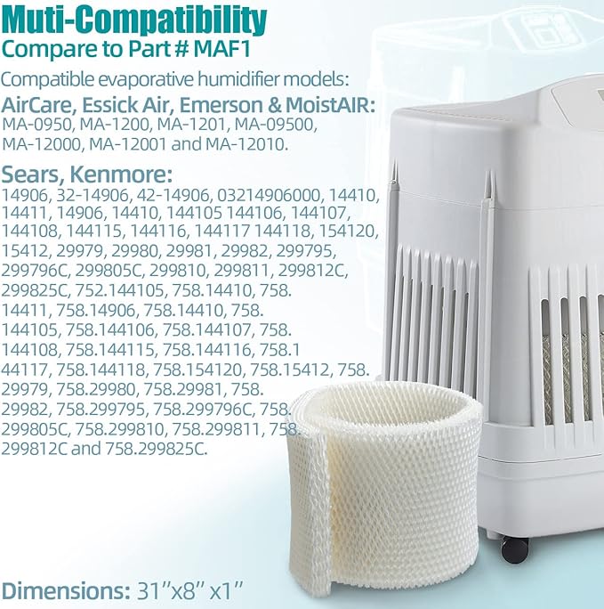 MAF1 Humidifier Filter for Air-Care - Essick Air Emerson Moistair MA1200 MA1201 MA0950, Kenmore14906 32-14906 42-14906 EF1 Humidifiers (2 Pack) - Image 5