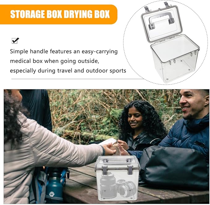 Portable Sundry Organizer for Camera Lens Small Dehumidifying Storage Box with Handle Durable Design for Household Use Versatile Lens Protection and Organization - Image 7