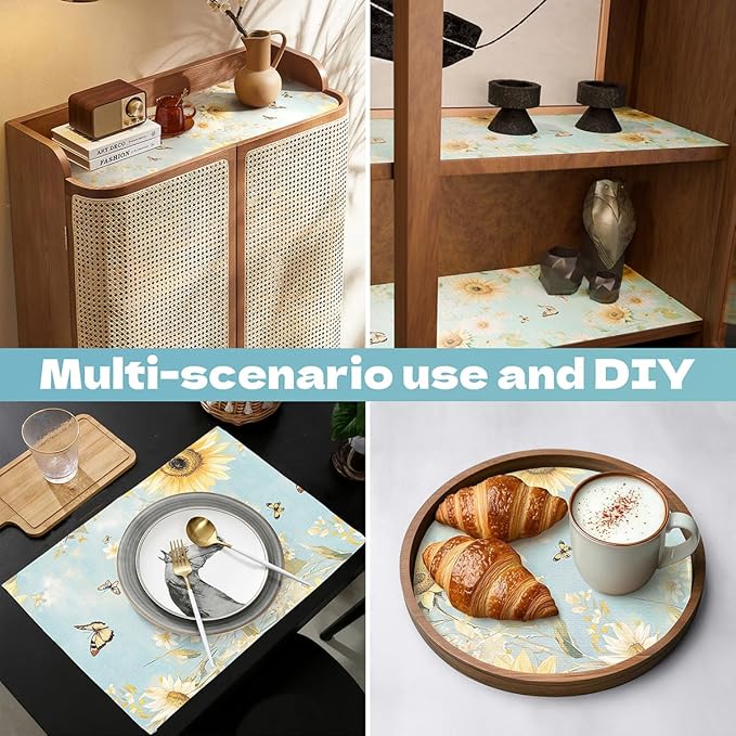 Shelf Liner for Kitchen Cabinets Non Adhesive Drawer Liner,Cabinet Liner for Shelves,Non Slip Kitchen Drawer Liners for Dresser,Waterproof Shelf Paper for Refrigerator,Cupboard,12In x 16.4FT - Image 6