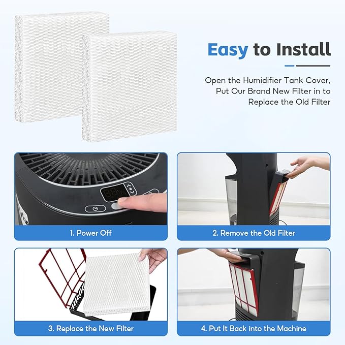 8-Pack HFT600 Humidifier Replacement Wicking Filter T for Honeywell Hev615 Hev620 Humidifier, Compatible with Honeywell HFT600 Humidifier Filter T, Replace Part# HFT600T HFT600PDQ - Image 6