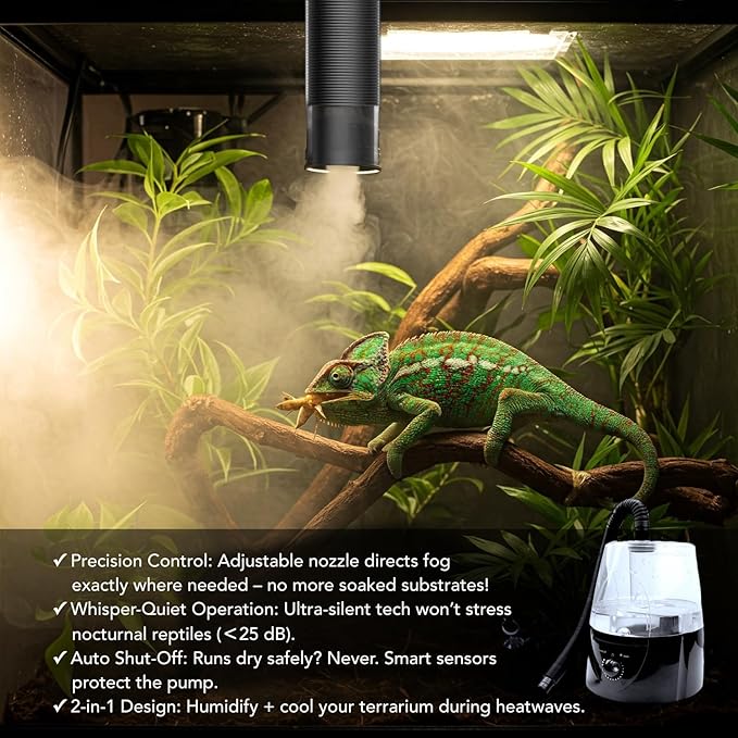 Reptile Fogger, Terrarium Humidifier, Plant Humidifier, Fog Machine Mister for Reptiles and Plants Vivarium, 3.5L Large Capacity, Ideal for Reptiles/Amphibians/Grow Room/Grow Tent Humidifiers - Image 2