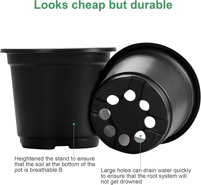 MIXC Plant Nursery Pots with Humidity Dome 4" Soft Transparent Plastic Gardening Pot Planting Containers Cups Planter Small Starter Seed Starting Trays for Seedling with 10pcs Plant Labels，30 Sets… - Image 3