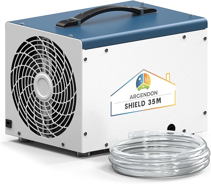 ARGENDON Dehumidifier for Crawlspace Basement, Commercial Dehumidifier with Drain Hose 70 PPD, Compact, Ideal for Water Damage Storage Up to 1000 Sq Ft, 5-Year Limited Warranty by Argendon